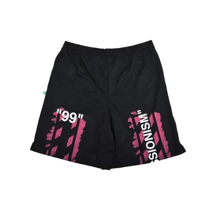 C/O Virgil Abloh Men’ s Black Diag Stencil Mesh Shorts