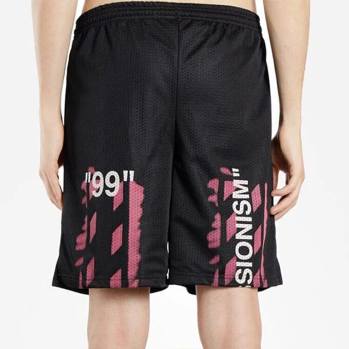 C/O Virgil Abloh Men’ s Black Diag Stencil Mesh Shorts
