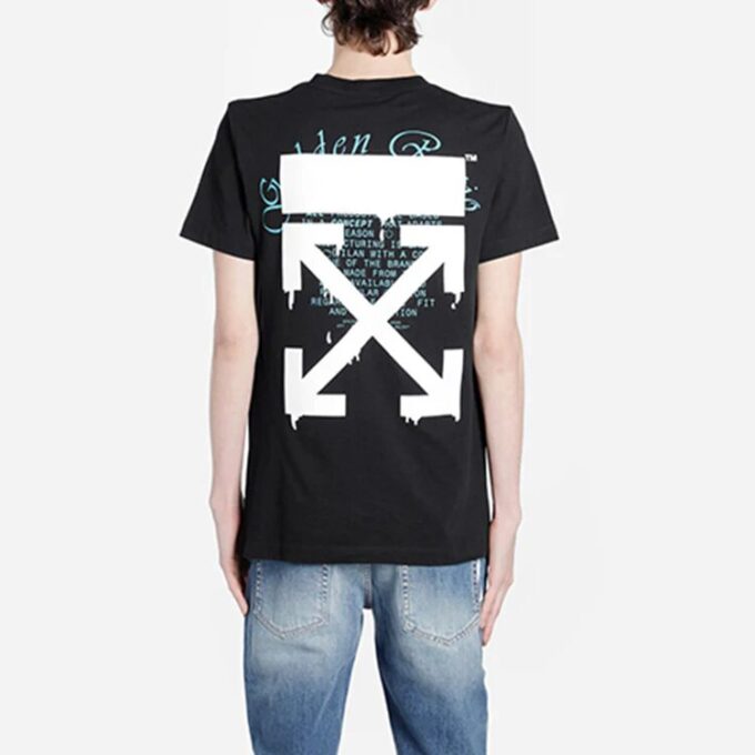 C/O Virgil Abloh Men’ s Black Fibonacci Dripping Arrows Slim