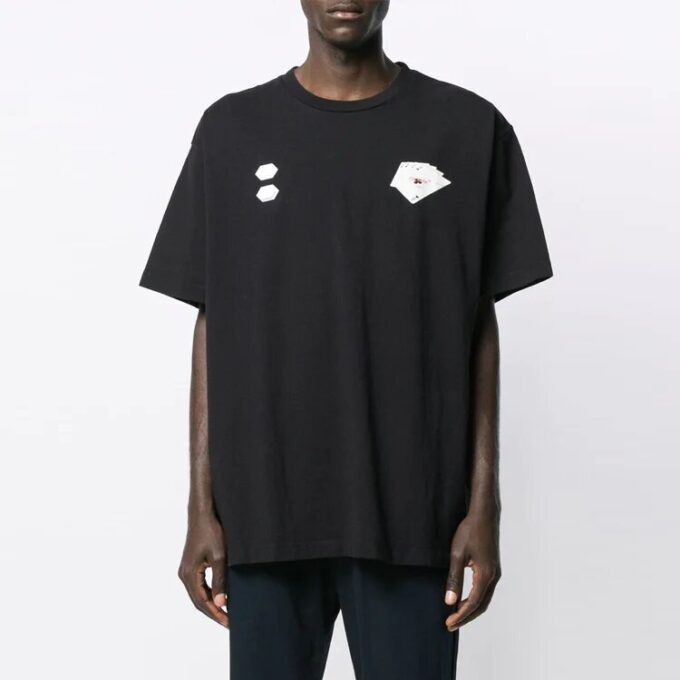 C/O Virgil Abloh Men’ s Black Hand Card Over Tee
