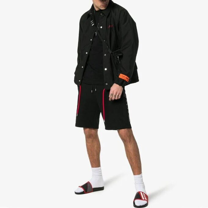 c/o virgil abloh men’ s black logo short sleeve slim tee