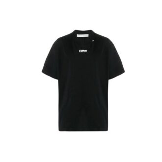 C/O Virgil Abloh Men’ s Black Wavy Line Logo Slim Tee Black