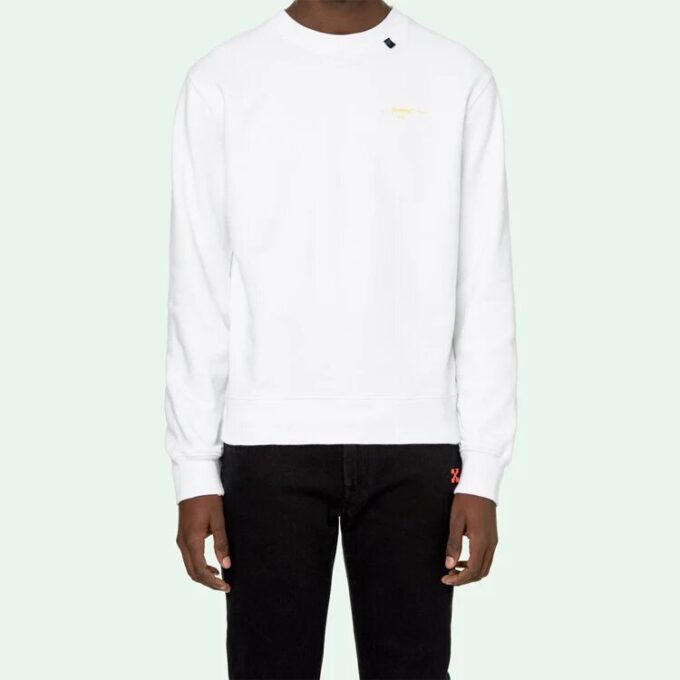 C/O Virgil Abloh Men’ s White Acrylic Arrows Sweatshirt
