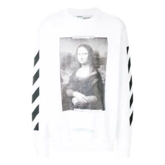 C/O Virgil Abloh Men’ s White Diag Monalisa Crewneck Sweater White