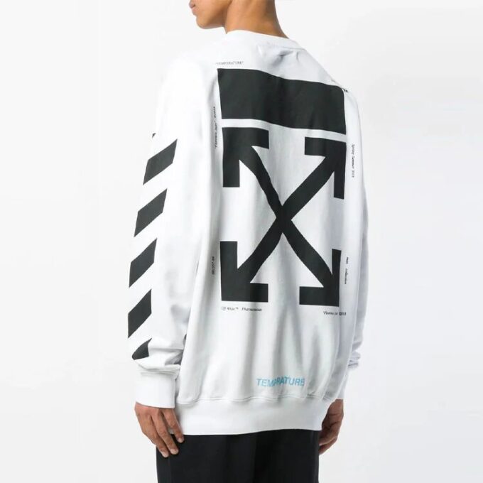 C/O Virgil Abloh Men’ s White Diag Monalisa Crewneck Sweater White