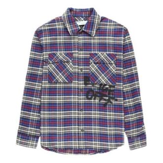 C/O VIRGIL ABLOH OW FLANNEL CHECK SHIRT BLUE