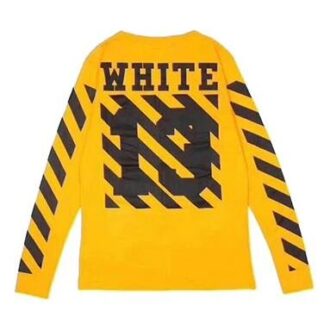 C/O VIRGIL OW 13 Alphabet Stripe Long Sleeves Unisex Yellow