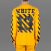 C/O VIRGIL OW 13 Alphabet Stripe Long Sleeves Unisex Yellow