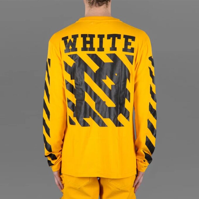 C/O VIRGIL OW 13 Alphabet Stripe Long Sleeves Unisex Yellow