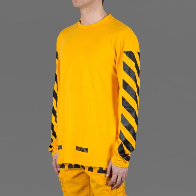 C/O VIRGIL OW 13 Alphabet Stripe Long Sleeves Unisex Yellow