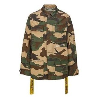 Camouflage Multiple Pockets Yellow Cargo Jacket Camouflage