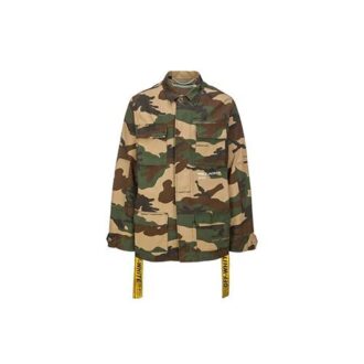 Camouflage Multiple Pockets Yellow Cargo Jacket Camouflage