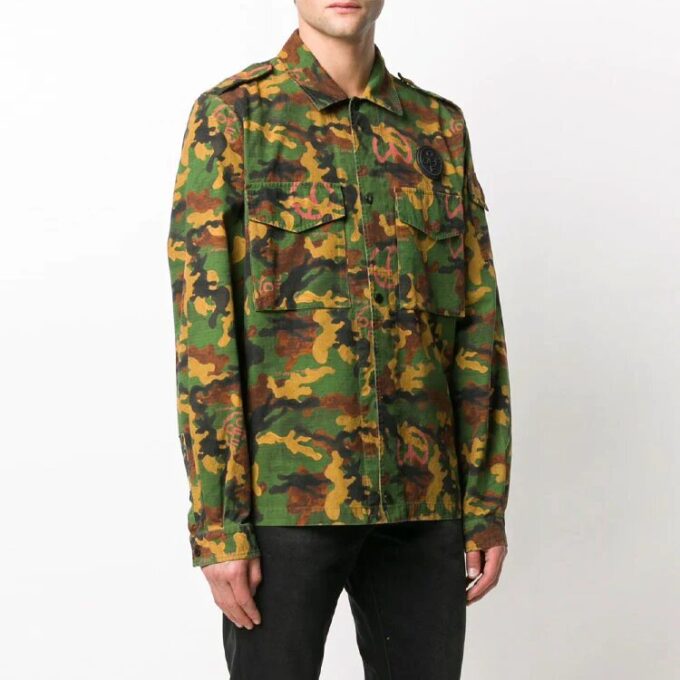 Camouflage Printing Long Sleeves Shirt Version Green