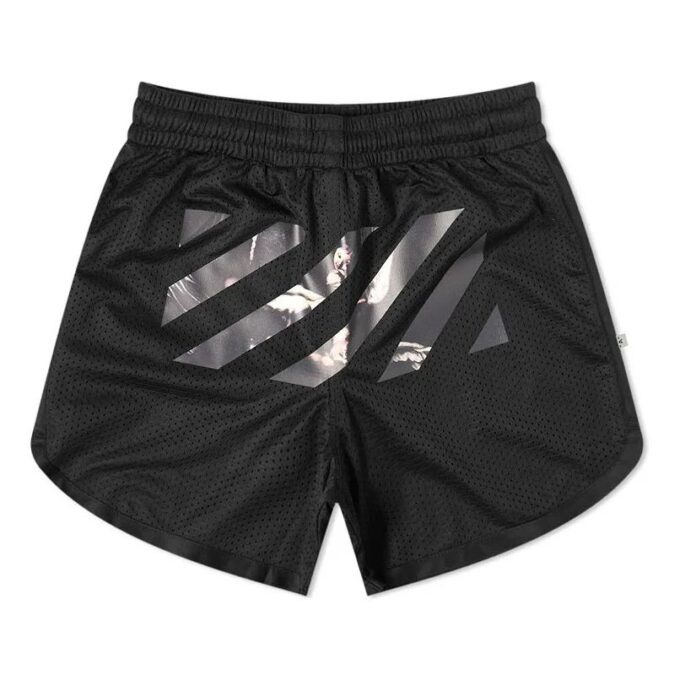 Caravaggio Arrow Mesh Track Shorts Black