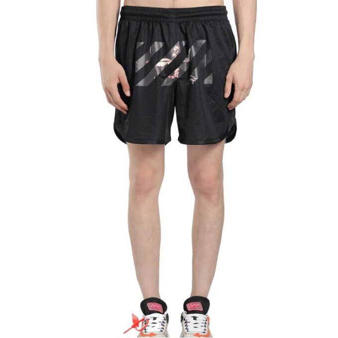 Caravaggio Arrow Mesh Track Shorts Black