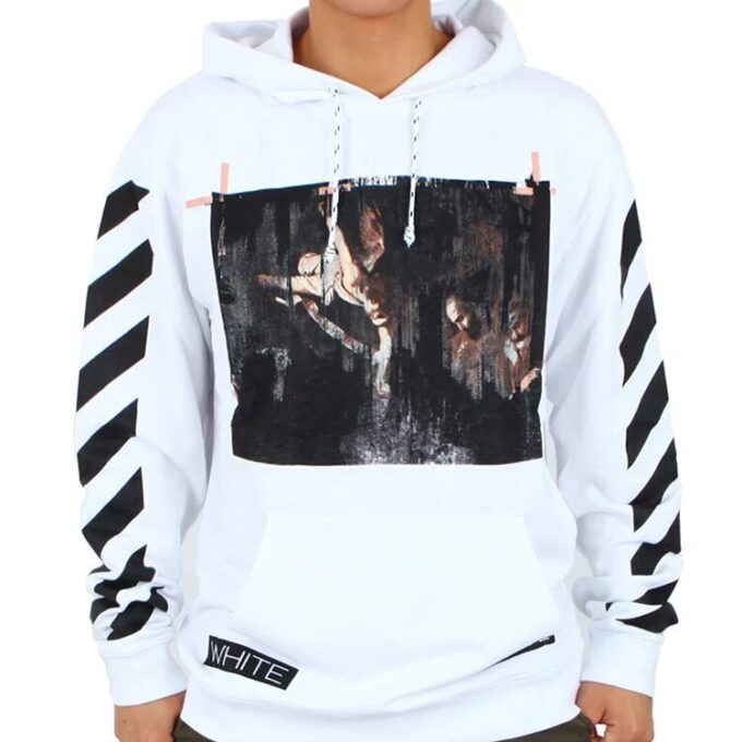 Caravaggio Hooded Pullover Men White