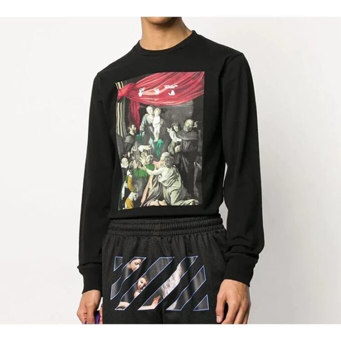 Caravaggio Multi-Color Our Lady Painting Arrow Long Sleeves Ordinary Version Black