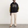 Caravaggio-Print Cotton Hoodie “Black Yellow”