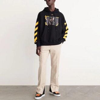 Caravaggio-Print Cotton Hoodie “Black Yellow”