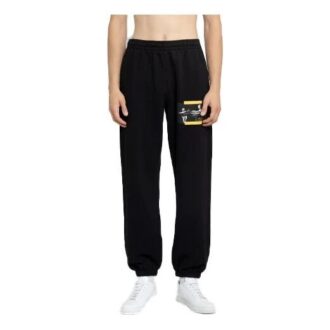 Caravaggio-Print Track Pants “Black Yellow”
