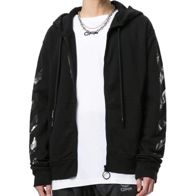 Caravaggio Square Slim Zip Hoodie “Black/Multicolor”