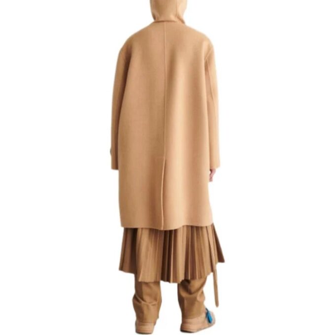 Cashmere Hooded Midi Coat “Khaki”