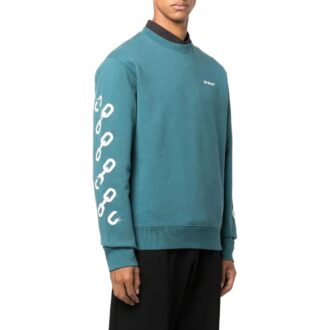 Chain Arrows Printing Round Neck Blue