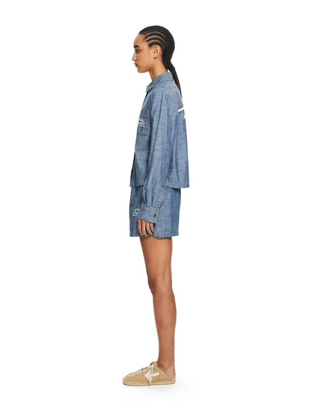 Chambray Denim Pajama Shorts Chambray Denim Pajama Shorts