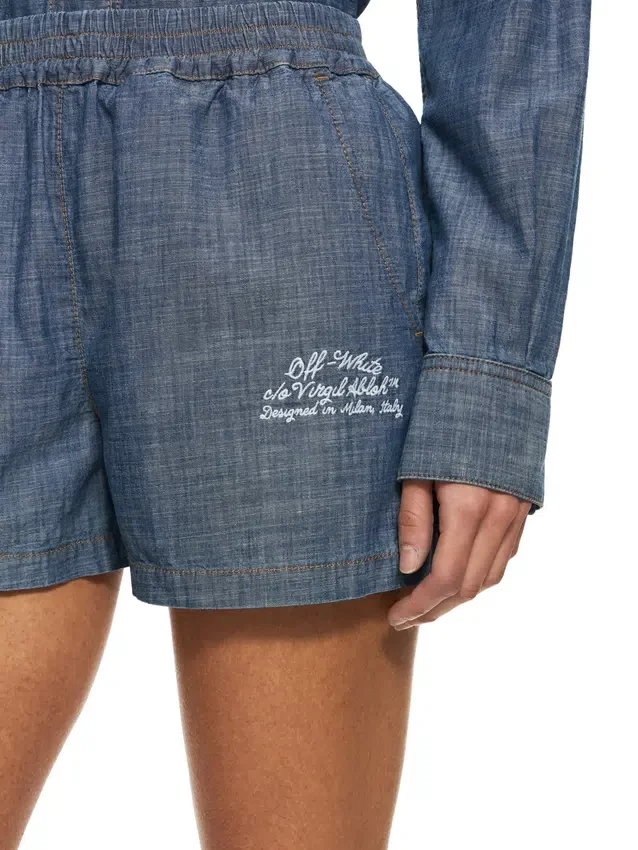 Chambray Denim Pajama Shorts Chambray Denim Pajama Shorts