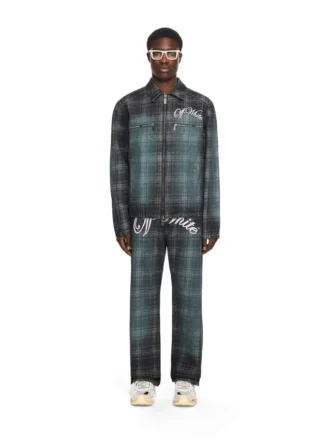 Check Jacquard Skate Coach Denim Jacket