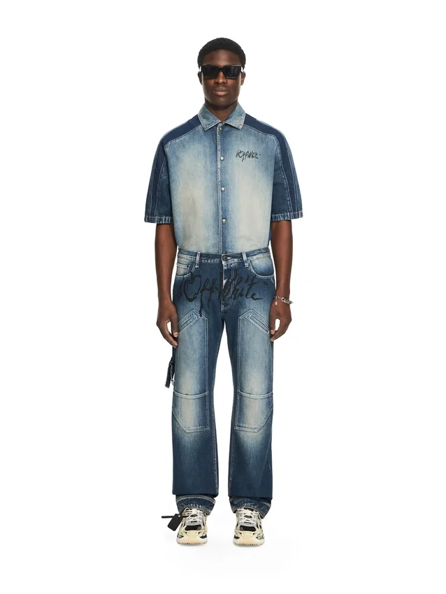 Cherry Diagonal Twist Stack Jeans Cherry Diagonal Twist Stack Jeans