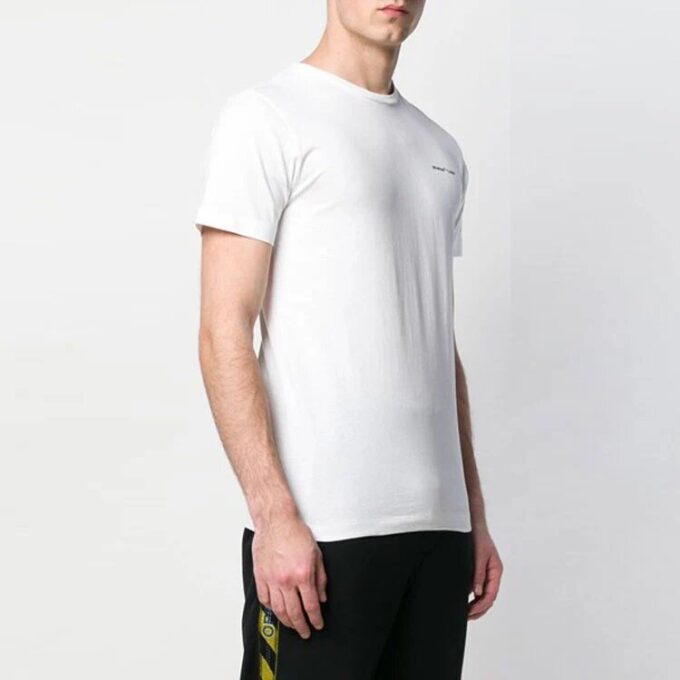 Chest Alphabet Logo Slim Fit Short Sleeve White