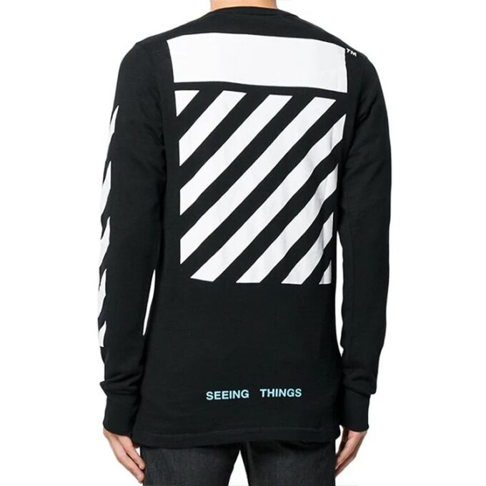 Chest Painting Printing Long Sleeves Black