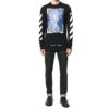Chest Painting Printing Long Sleeves Black
