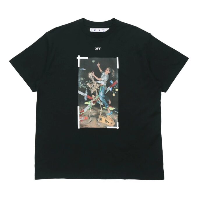 Chest Painting Printing Short Sleeve Black