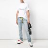 Chest Pattern Printing Short Sleeve Ordinary Version White