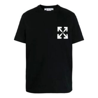 Chest Printing Short Sleeve Black