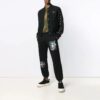 Chevron Varsity Baseball Jacket Men Black