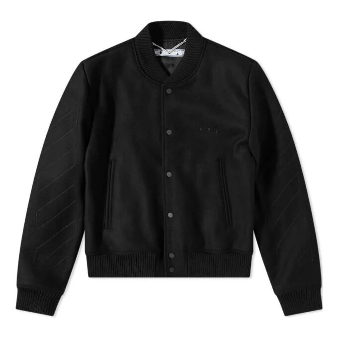 Classic Diagonal Varsity Jackets “Black”