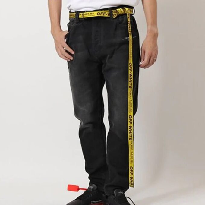 Classic Industrial Style Automatic Buckle Belt Yellow width2.5cm