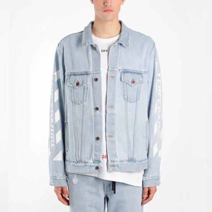 Classic Printing Jacket Denim Ordinary Version Blue