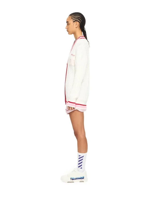College Patch Cable Knit Cardigan College Patch Cable Knit Cardigan