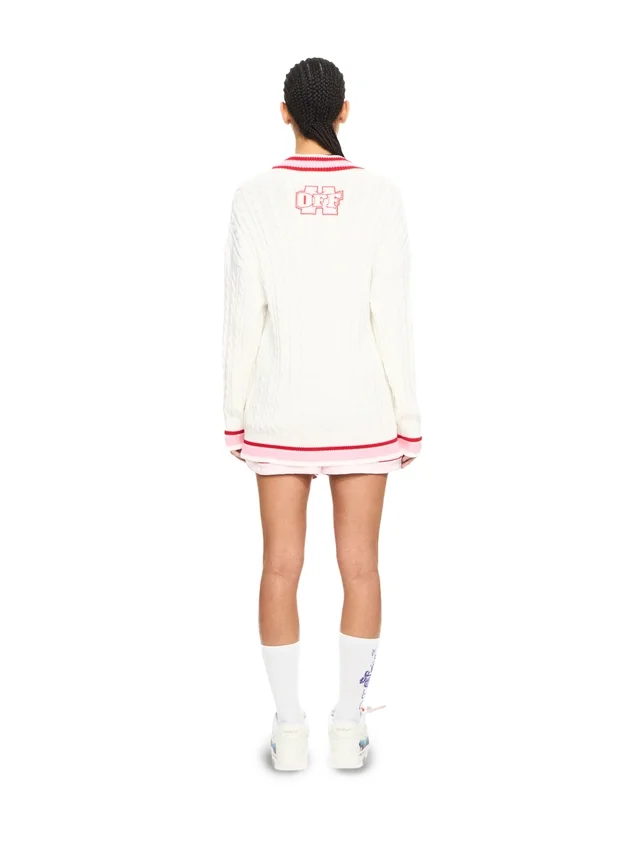 College Patch Cable Knit Cardigan College Patch Cable Knit Cardigan