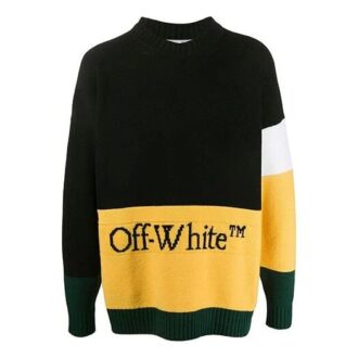 Colorblock Alphabet Knit Black