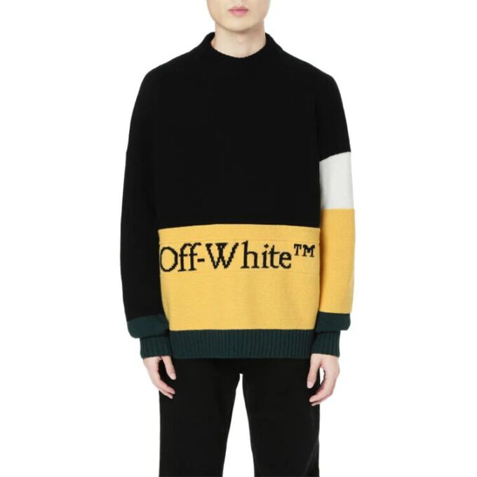 Colorblock Alphabet Knit Black