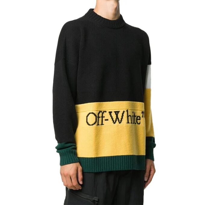 Colorblock Alphabet Knit Black