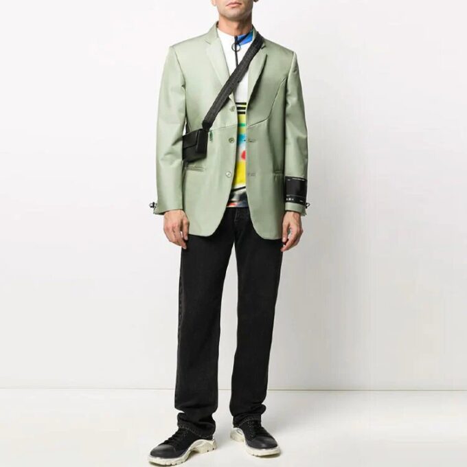 Contour Solid Color Jacket Loose Fit Green