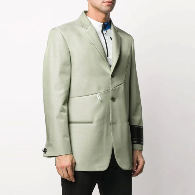 Contour Solid Color Jacket Loose Fit Green