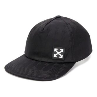 Cotton Applique Peaked cap Black