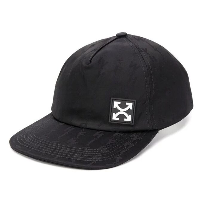 Cotton Applique Peaked cap Black
